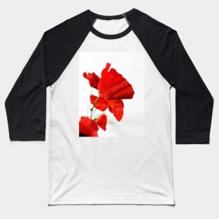 Red Poppies Baseball T-Shirt